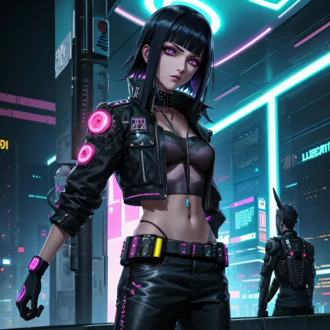 melhor qualidade, obra-prima, cinemactic, realista, cyberpunk, cidade cyberpunk, neon light, volumeric lighting, black sky, (cho...