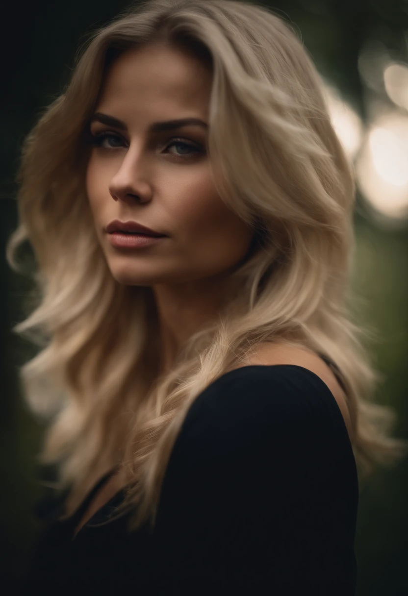 Portrait of a extremely beautiful woman, blonde hair