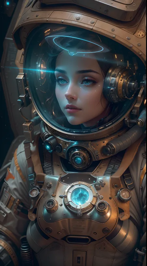 (Best quality,4K,8K,A high resolution,Masterpiece:1.2),Ultra-detailed,(Realistic,Photorealistic,photo-realistic:1.37),Astronaut,Steam punk,film-noir,Otherworldly,Vivid colors,Dreamlike,Sci-fi,subtly lit,Atmospheric,view of the cosmos,Steam-powered machiner...
