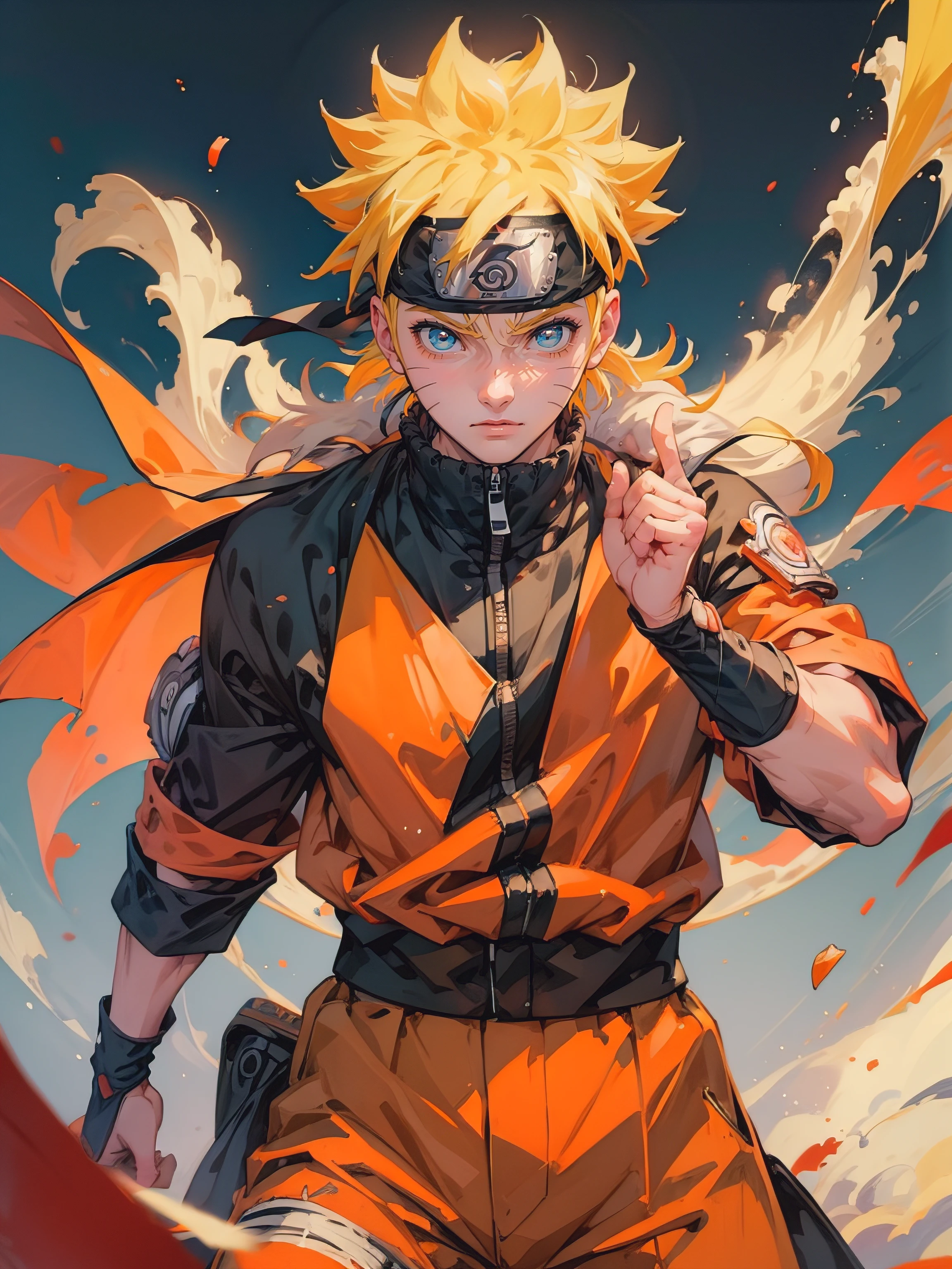 1man, solo, (masterpiece), best quality, ultra-detailed, Naruto, Retro style, fashion cloth, fancy. ninja,