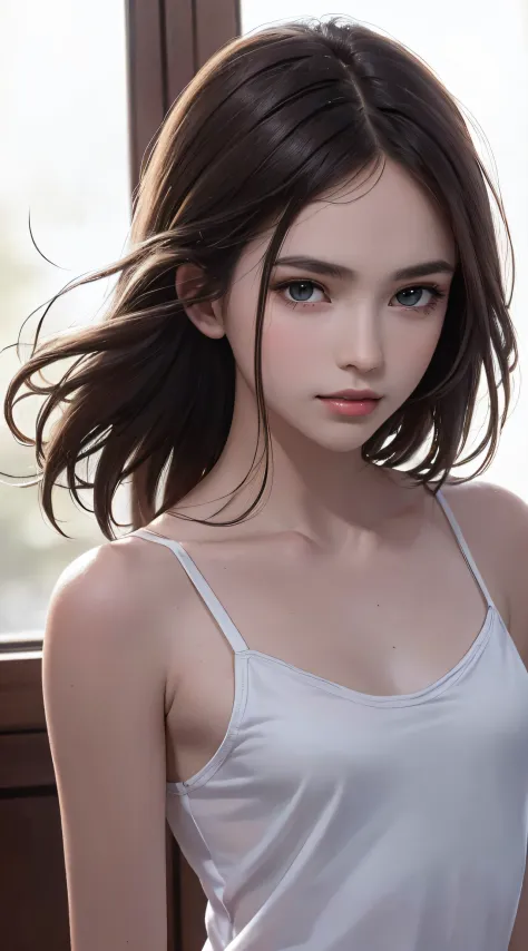 (8K, RAW Photos, of the highest quality, Masterpieces: 1.2), (Realistic, Photorealistic: 1.37), Highest Quality, Ultra High Resolution, focused eyes, light  leaks, Dynamic lighting, Slim and smooth skin, (Full body:1.3), (Soft Saturation: 1.6), (Fair skin:...