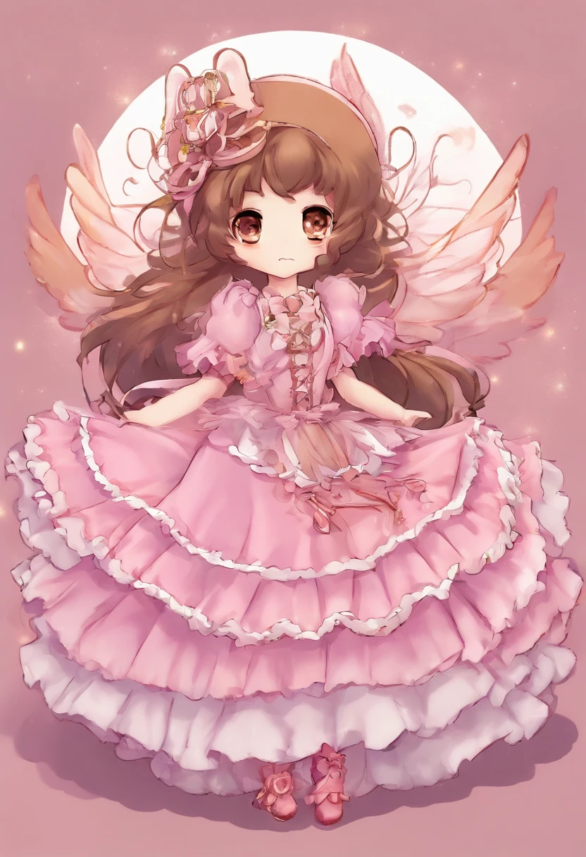 A cartoon image of a girl in a pink dress with wings SeaArt AI