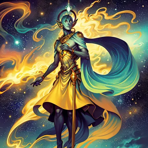 (((Cosmic God))) (((Full body))) (((Fantastic art))) (((Nebula, stars and sidereal winds))) The God of riches and ill-gotten dea...