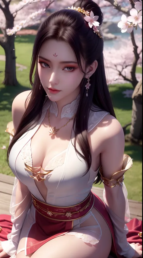 (,1girl, pov,best quality, ) , ((, jewelry, earrings, necklace, looking at viewer,  facing viewer, outdoors,  cherry blossoms,   ))       ultra realistic 8k cg, flawless, clean, masterpiece, professional artwork, famous artwork, cinematic lighting, cinematic bloom, perfect face, beautiful face, fantasy, dreamlike, unreal, science fiction, lace, lace trim, lace-trimmed legwear, luxury, jewelry, diamond, gold, pearl, gem, sapphire, ruby, emerald, intricate detail, delicate pattern, charming, alluring, seductive, erotic, enchanting, hair ornament, necklace, earrings, bracelet, armlet,halo,autumn leaves,