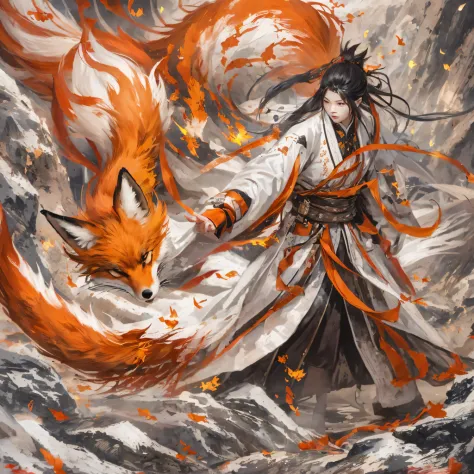 Nine-tailed fox 32K，Red and White Immortal Demon Realm, Chance encounter with Liu Hanshu, He saw in him his former self, It was ...