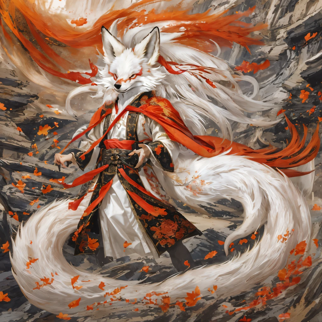 Nine-tailed fox 32 тыс.，Красно-белое Царство Бессмертных Демонов, Случайная встреча с Лю Ханьшу, Он увидел в нем прежнего себя, Было решено взять его в ученики., Научите его, как защитить себя, Но из-за тибетской звездной карты, Феникс и семья Лю、Секта Нефритового Меча налаживает отношения, Он начинается со смерти Лю Ханьшу., Цинь Юй встал на путь противостояния с сильным противником, усердно работать, Сделай себя сильнее, Придерживайтесь своего основного пути справедливости, （девятихвостая лиса）глаза полны гнева，Рыже-белая девятихвостая лиса сжала кулаки.，Бросаться，Нанесите смертельный удар противнику，полное тело, лесбиянка，Full body nine-tailed fox male mage 32 тыс.（Шедевр Каньон Ultra HD）ФэнХуан（каньоны）Поднимитесь по улицам， Место взрыва（девятихвостая лиса）， （драконы）， Разгневанная боевая стойка девятихвостой лисы， глядя на землю， Льняная бандана в стиле батик， Одежда с длинными рукавами и китайским красно-белым узором， Каньон красно-белая девятихвостая лисица（Абстрактный всплеск пропилена：1.2）красный Белый（реалистично：1.4），Черный цвет волос，Мука развевается，Радужный фон， Высокое разрешение， деталь， RAW-фотограф， острый ре， Фотопленка Nikon D850. Фотография Джеффриса Ли. 4 Камера Kodak Portra 400 F1..6 выстрелов, насыщенные цвета, ультрареалистичные яркие текстуры, Драматическое освещение, Тенденция Unreal Engine Art Station, Синестир 800，Красно-белый развевающийся туман,（（（Джунгли Каньон）））Раненые выстроились на улицах（ХОРОШО）Поднимитесь на вершину мастерства уличного кино в качестве изображения в реальном времени（tшедевр，к HD，гипер HD，32 тыс.） （Льняной шарф батик）， Боевая поза， глядя на землю， Льняная бандана， Одежда с длинными рукавами и рисунком китайской девятихвостой лисы， Утренняя девятихвостая лиса（Абстрактная гуашь：1.2）， Темные облака молния фон，окропление