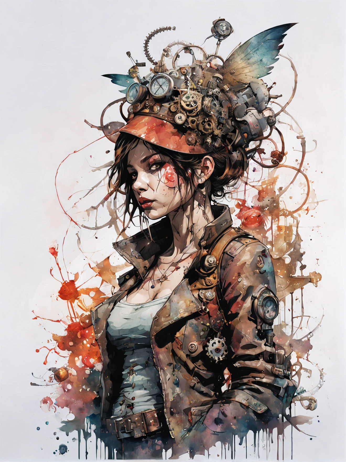 disney banksy art sticker, fantasy character, soul, digital illustration, comic book style, steampunk noir, perfect anatomy, centered, approaching perfection, dynamic, highly detailed, watercolor painting, artstation, concept art, soft, sharp focus, illustration, art by Carne Griffiths and Wadim Kashin