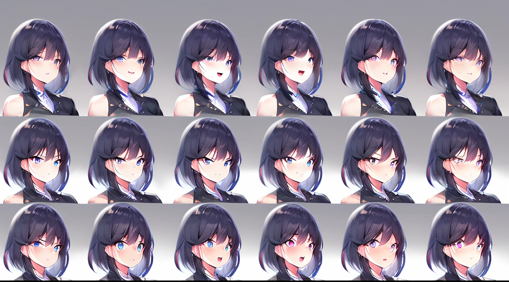 A close up of a person with different facial expressions - SeaArt AI