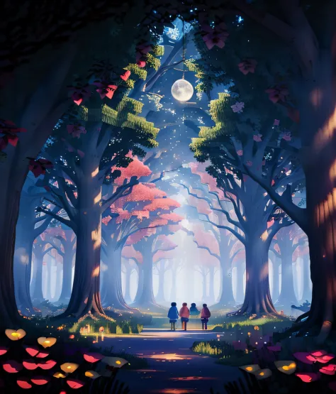 cover of a children's book called  A4 paper , hot colors
Imagine an enchanted setting of a magical forest. In the center, a maje...
