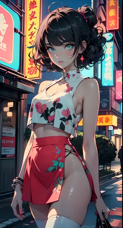 (((1girl))),((extremely cute and beautiful green curly-haired anime girl walking down the street)),(Masterfully crafted Glow, lens flare), (ultra-detailed), hyper details, (delicate detailed), (intricate details), (cinematic light, best quality Backlights)...