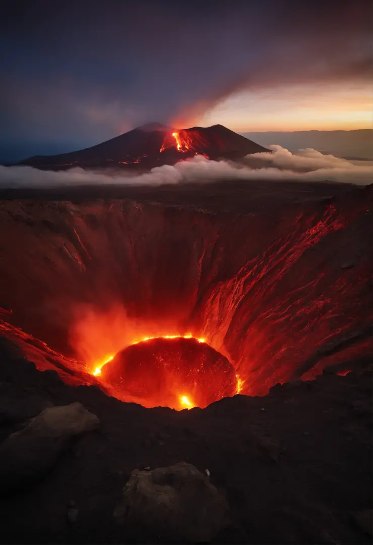 Volcanic island - SeaArt AI