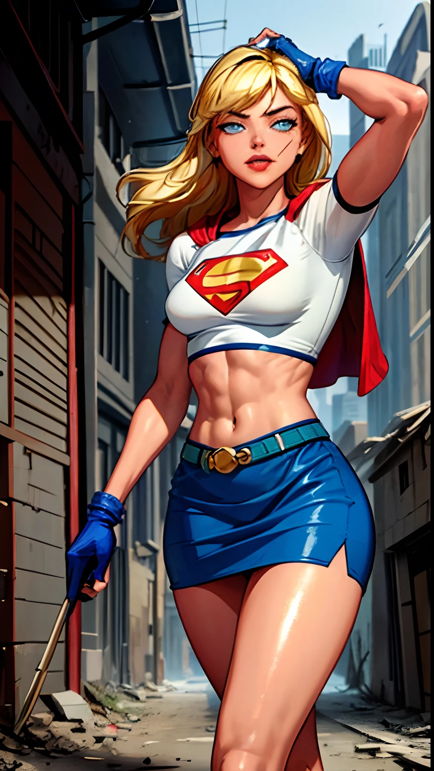 (tiro de cowboy), sfw, (obra-prima), (melhor qualidade: 1.0), (ultra highres: 1.0), olhos detalhados,
QUEBRAR
Supergirl, 1girl, cabelo loiro longo, no ar, voando
faixa de cabelo, \(branco\) crop top, mangas curtas, capa, blue pencil skirt, luvas, botas
QUEBRAR
(nuvens, Dilapidated city, Apocalyptic post-view) in exotic and sensual pose.