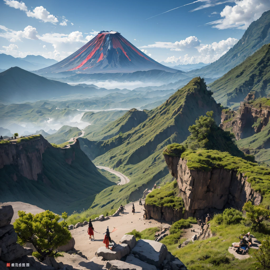 a volcano erupts，Fly into the fairy world, Chance encounter with Liu Hanshu, He saw in him his former self, It was decided to take him as an apprentice, Teach him how to protect himself, But because of the Tibetan star map, He established relationships with the Liu family and the Jade Sword Sect, It opens with the death of Liu Hanshu, Qin Yu embarked on the road of confrontation with a strong enemy, Working hard, Make yourself stronger, Stick to your own core path of justice, I also want to protect the people I care about, The three brothers took off, And embarked on a long journey to find a good brother, Qin Yu, Where are Xiao Hei and Hou Fei（volcanoes）Climb the streets（Latter-day volcano）eyes filled with angry，He clenched his fists，Rush up，Deliver a fatal blow to your opponent，full bodyesbian，Full Body Male Mage 32K（Masterpiece Canyon Ultra HD）Long flowing black hair，Campsite size，zydink， The wounded lined up in the streets（Volcanic canyons）Climb the streets， The scene of the explosion（Gap Fire Valley）， （Linen batik scarf）， Angry fighting stance， looking at the ground， Batik linen bandana， Chinese python pattern long-sleeved garment， canyons（Abstract propylene splash：1.2）， Dark clouds lightning background，Sprinkled with gold volcanoes（realisticlying：1.4），Black color hair，Flour fluttering，rainbow background， A high resolution， the detail， RAW photogr， Sharp Re， Nikon D850 Film Stock Photo by Jefferies Lee 4 Kodak Portra 400 Camera F1.6 shots, Rich colors, ultra-realistic vivid textures, Dramatic lighting, Unreal Engine Art Station Trend, cinestir 800，Volcano Black,（（（volcano valley）））The wounded lined up in the streets（Valley volcano）Climb the streets，Movie master real-time image quality