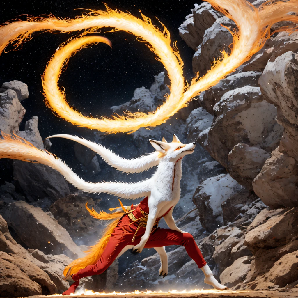 Nine-tailed fox 32k，紅白仙魔界, 與劉漢書的偶遇, 他在他身上看到了以前的自己, 決定收他為徒, 教他如何保護自己, 但因為藏星圖, 鳳凰城和劉家、玉劍派建立關係, 以劉漢書之死開始, 秦羽踏上了與強敵對抗的道路, 努力工作, 讓自己更強, 堅持自己的核心正義之路, （九尾狐）眼睛裡充滿了憤怒，紅白九尾狐握緊了拳頭，衝上去，給予對手致命一擊，全身女同性戀，Full body nine-tailed fox male mage 32k（傑作峽谷超高清）鳳凰（峽谷）爬上街道， 爆炸現場（九尾狐）， （龍）， 九尾狐憤怒的戰鬥姿態， 看著地面， 蠟染亞麻頭巾， 中國紅白圖案長袖服裝， 峽谷紅白九尾狐（抽象丙烯飛濺：1.2）紅白（現實地：1.4），黑髮，麵粉飄飄，彩虹背景， 高解析度， 細節， RAW照片， 夏普重新， 尼康 D850 底片照片由 Jefferies Lee 拍攝 4 柯達 Portra 400 相機 F1.6 槍, 色彩豐富, 超逼真生動的紋理, 戲劇性的燈光, 虛幻引擎藝術站趨勢, 西奈斯特800，紅白飄逸的霧氣,（（（叢林峽谷）））傷者在街上排隊（好的）爬上街道，電影大師即時畫質（傑作，高畫質，超高畫質，32k） （亞麻蠟染圍巾）， 戰鬥姿勢， 看著地面， 亞麻頭巾， 中國九尾狐圖案長袖服裝， 早上的九尾狐（抽像水粉飛濺：1.2）， 烏雲閃電背景，灑水