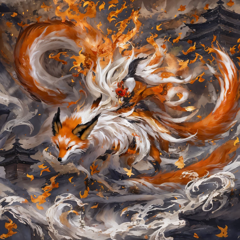 Nine-tailed fox 32k，紅白仙魔界, 與劉漢書的偶遇, 他在他身上看到了以前的自己, 決定收他為徒, 教他如何保護自己, 但因為藏星圖, 鳳凰城和劉家、玉劍派建立關係, 以劉漢書的死開始, 秦羽踏上了與強敵對抗的道路, 努力工作, 讓自己更強, 堅持自己的核心正義之路, （九尾狐）眼睛里充满愤怒，紅白九尾狐握緊了拳頭，冲上去，对你的对手造成致命一击，全身女同性戀，Full body nine-tailed fox male mage 32k（傑作峽谷超高清）鳳凰（峽谷）爬上街道， 爆炸現場（九尾狐）， （龙）， 九尾狐憤怒的戰鬥姿態， 看着地面， 蜡染亚麻头巾， 中國紅白圖案長袖服裝， 峽谷紅白九尾狐（抽象丙烯飞溅：1.2）紅白（現實地：1.4），黑色头发，面粉飘扬，彩虹背景， 高解析度， 细节， RAW 照片， 夏普再保险， 尼康 D850 膠卷照片由 Jefferies Lee 拍攝 4 柯達 Portra 400 相機 F1.6 枪, 丰富的色彩, 超逼真生動的紋理, 戲劇性的燈光, 虛幻引擎藝術站趨勢, 西奈斯特800，紅白飄逸的霧氣,（（（叢林峽谷）））傷者在街上排隊（好的）攀登街頭電影大師即時畫質（傑作，高畫質，超高畫質，32k） （亚麻蜡染围巾）， 战斗姿态， 看着地面， 亞麻頭巾， 中國九尾狐圖案長袖服裝， 早上的九尾狐（抽像水粉飛濺：1.2）， 乌云闪电背景，灑水