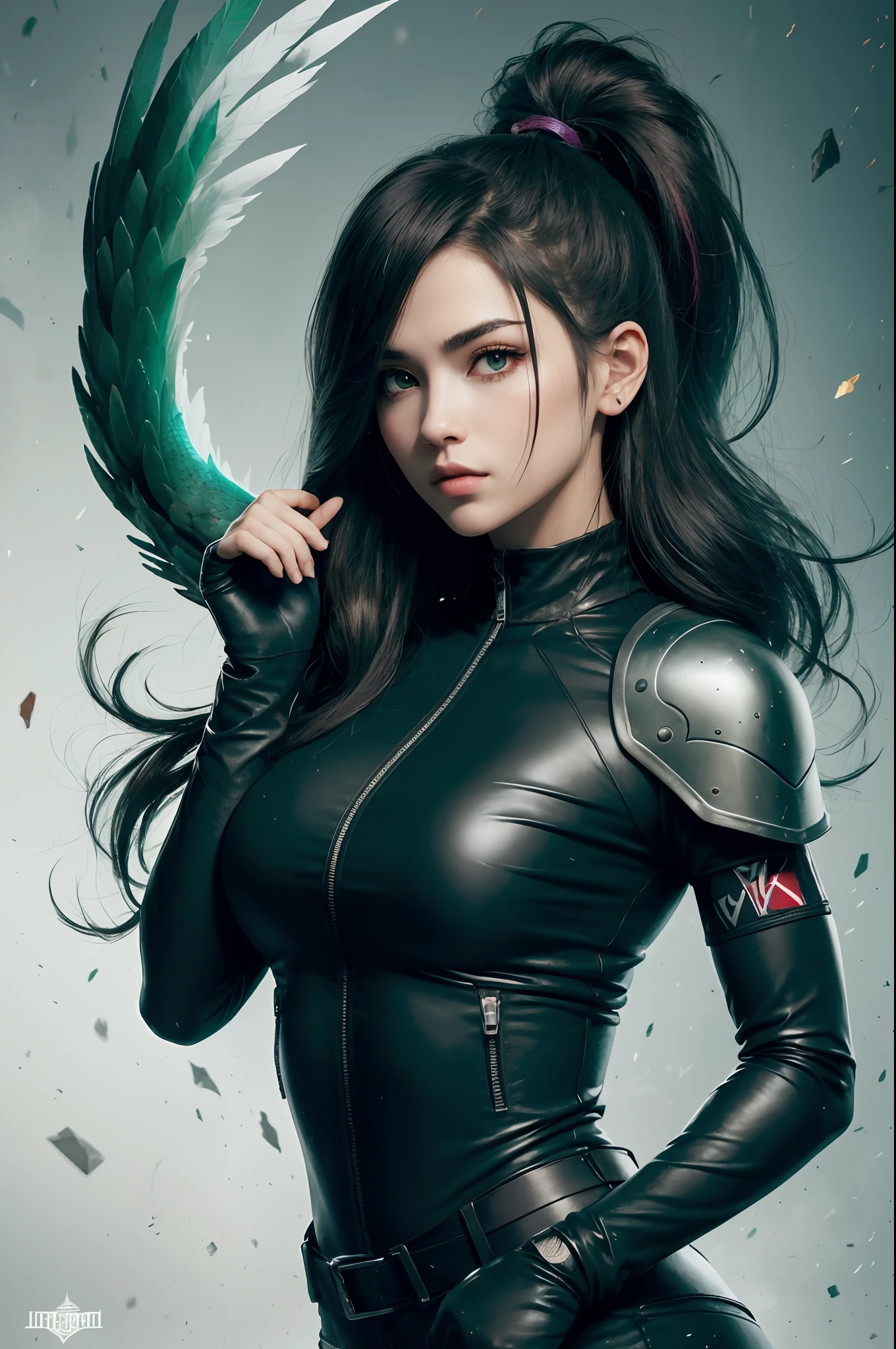 Beautiful young Japanese woman, extremely detailed, bodysuit, gloves, beltt, thigh boots, (ValorantViper:1.2), bodysuit, gloves, beltt, thigh boots, Respirator, looking at the viewer, method, portrait, foreground, green, Slender, (Combat ready stance), (tactical gear), (solo character), (gaming theme:1.5), short hair, green, (black hair), (Military equipment), (gas mask:0.4), (green venenoso:1.2), (shiny effects),