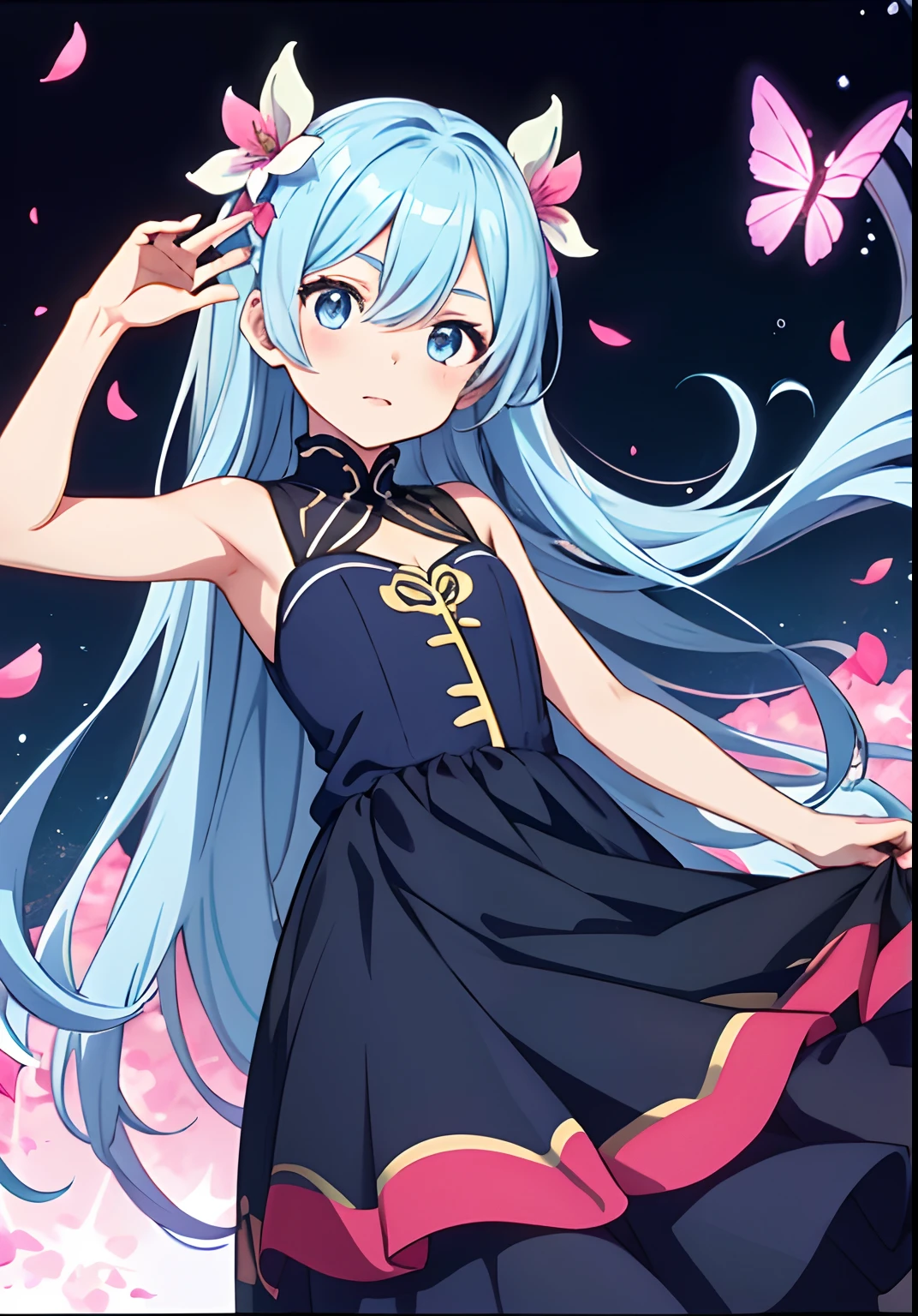 A close up of a person with long hair and a dress - SeaArt AI