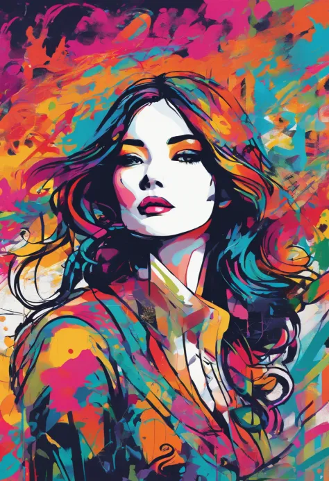 Create digital artwork in Pop Art style,Art inspired by this phrase "Life is not measured by the number of times we breathe, But through moments that take our breath away." Bold and expressive brushstrokes, Beautiful woman, Vibrant colors, Surreal elements...