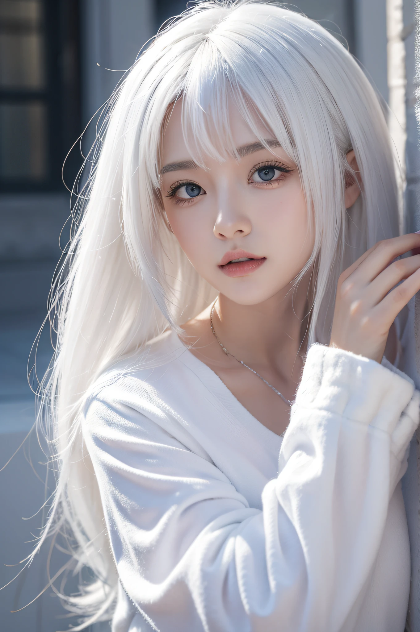 White hair 