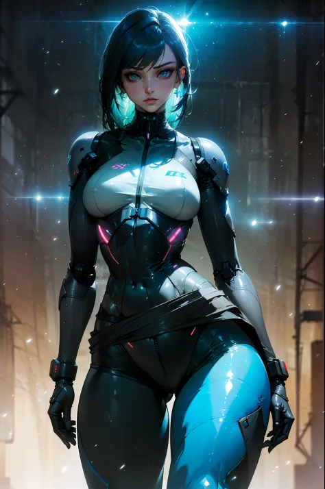 (((from face to the waist:1. 3)), (((beauty slim shape)))) best quality, hyperrealistic masterpiece, astonish anime beauty tight cyberpunk mech suit superheroine, portrait photorealist, perfect and realist skin, glowing sharp vivid colors eyes, HDR, 4k
