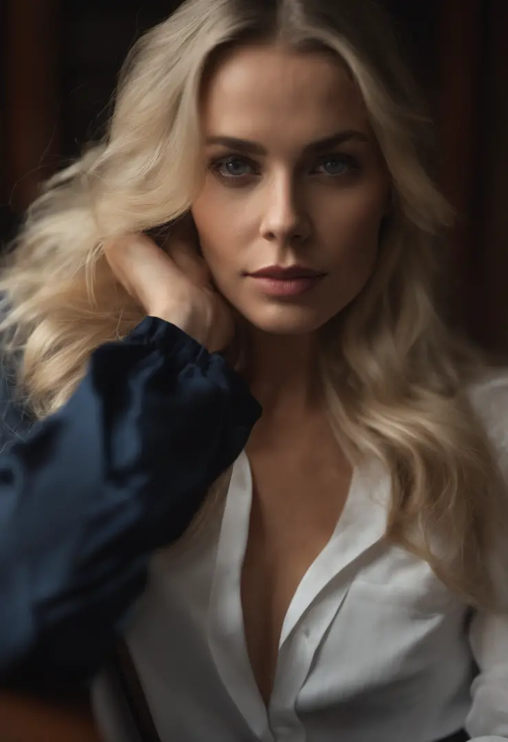 Highest quality, (dramatic lighting:0.7), Masterpiece, Plan large du corps entier, RAW photo of 40-year-old pale Swedish women with platinum long hair, institutrice, Lever les yeux vers le spectateur, bitter, porter des lunettes, mignon, wearing a tight, u...