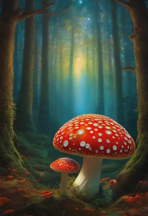 one fly agaric, Alex Gray hologram, psychedelic art, psychedelic ...