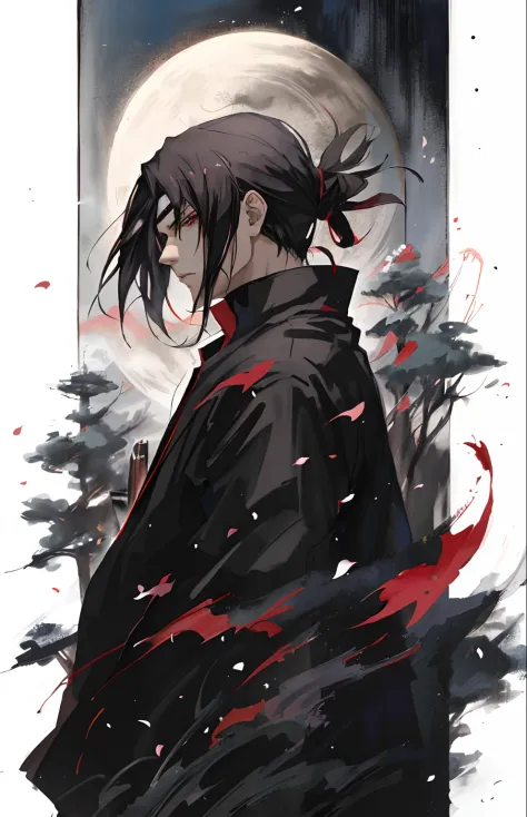 Itachi Uchiha, a picture of a man with a black hair and a black jacket, itachi uchiha, itatchi uchiha, itachi, akatsuki akira, s...