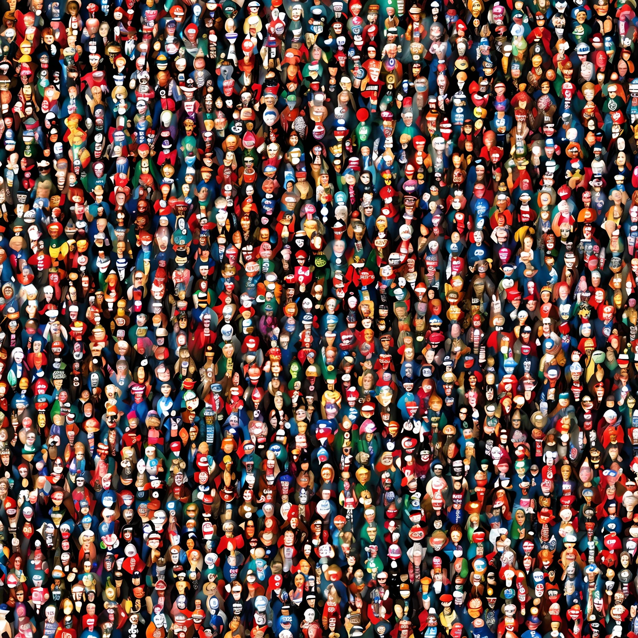 A close up of a large group of people with many different faces - SeaArt AI