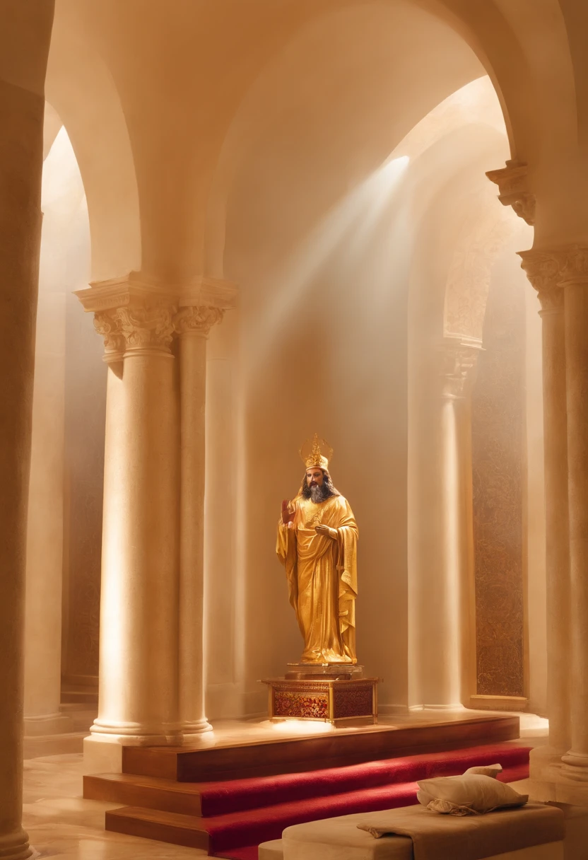 Arafed statue of a man in a church with a red carpet - SeaArt AI