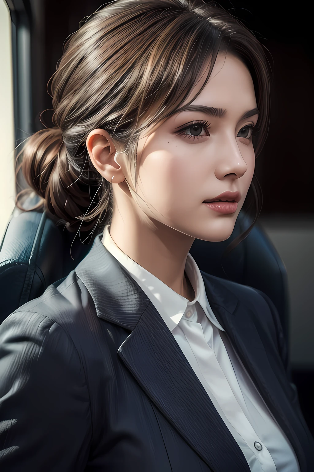 best quality,(RAW photo:1.2),(masterpiece:1.4),(photorealistic:1.4),(highres:1.4), 1girl, depth of field, flight attendant, intricately detailed,8k, extremely detailed, perfect lighting, epic background