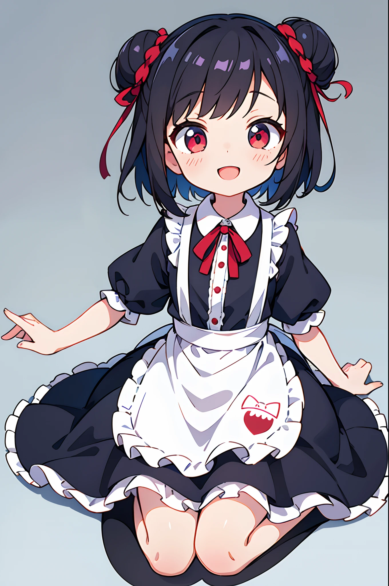 Anime girl in a maid outfit sitting on the floor - SeaArt AI