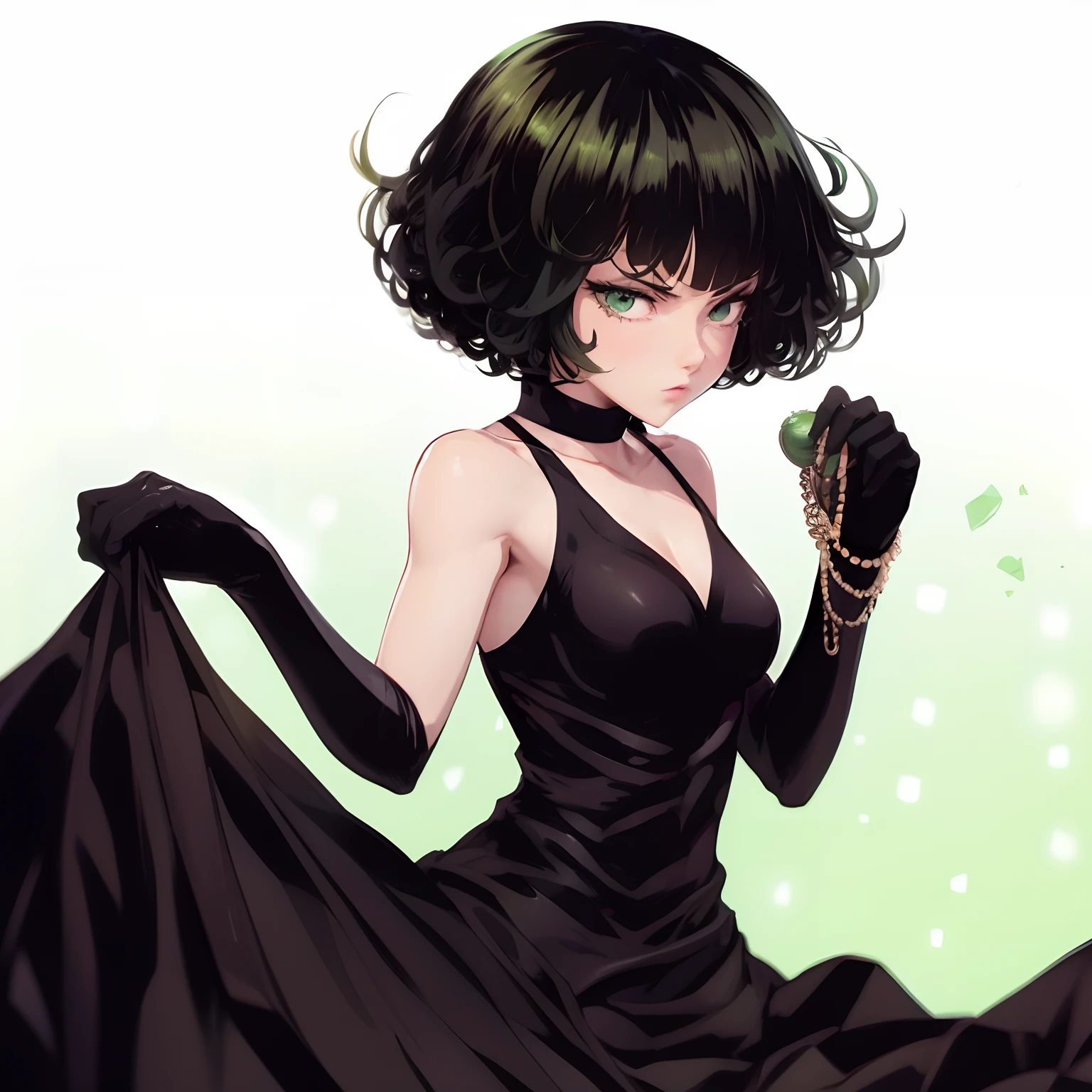 Tatsumaki, yeux verts, cheveux verts 4k