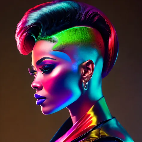 an AFRICAN woman a pair of glasses, Well cut conical hair well shaved on the sides style a madness in the 90's piece, brincos, C...