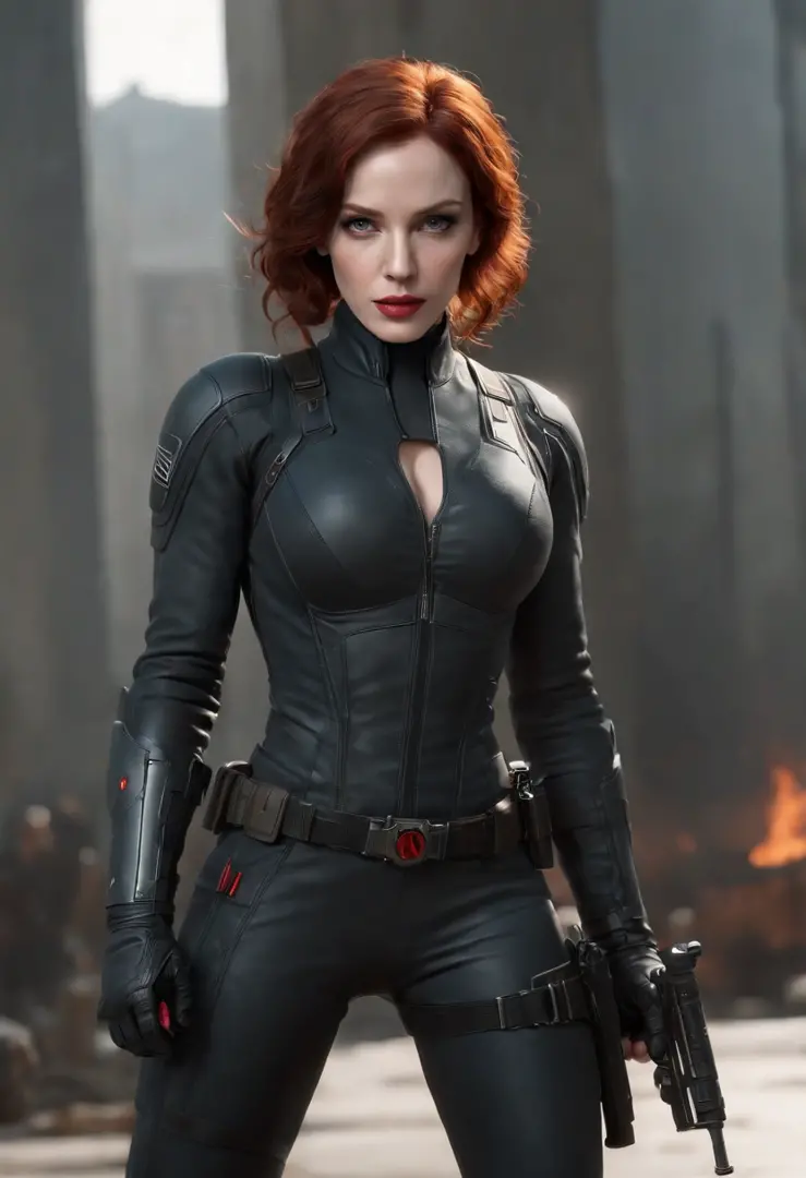 Black widow of the Avengers completely naked - SeaArt AI