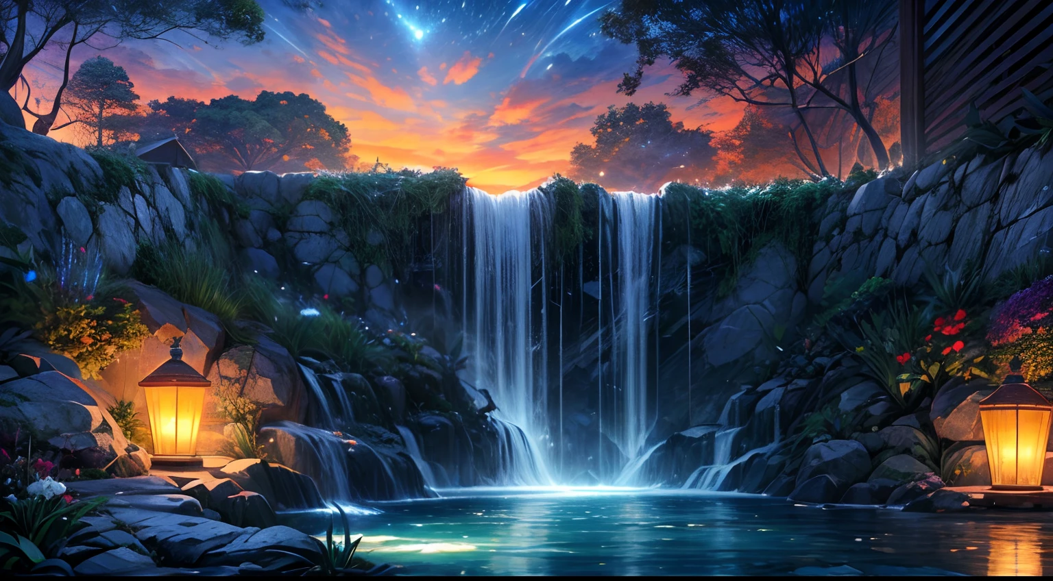 (La mejor calidad,4k,8k,Altas Resoluciones,obra maestra:1.2),ultra detallado,(realista,fotorrealista,fotorrealista:1.37),Island floating in the sky with waterfalls in the void and gardens above the clouds,illustration,Cascadas cristalinas,Surrounding vegetation,Hermosos y exuberantes jardines,luz solar brillante,ethereal atmosphere,colores vibrantes,Suave, Dreamy lighting,Plantas exuberantes y tropicales,Impeccable attention to detail,Serene and peaceful mood,Perspectiva elevada,Vista impresionante