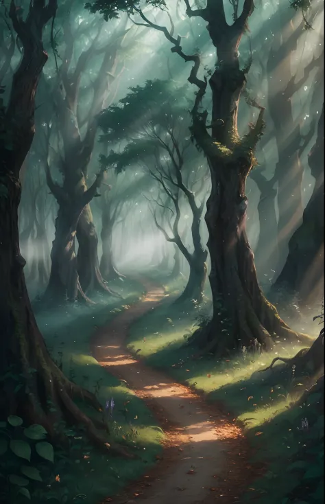 Forest in the fog, elvish, masterpiece, best-quality, super detail --auto --s2