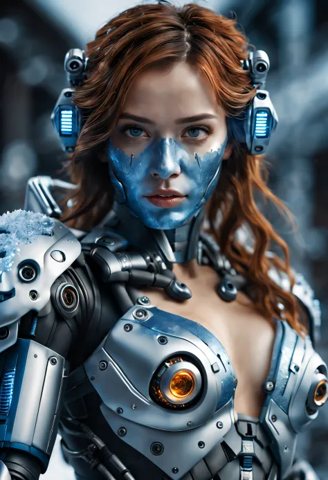 (best quality,4k,8k,highres,masterpiece:1.2),ultra-detailed,(realistic,photorealistic,photo-realistic:1.37),mech suit girl,intense laser,powerful armor,piercing gaze,frost,flames,perfect details