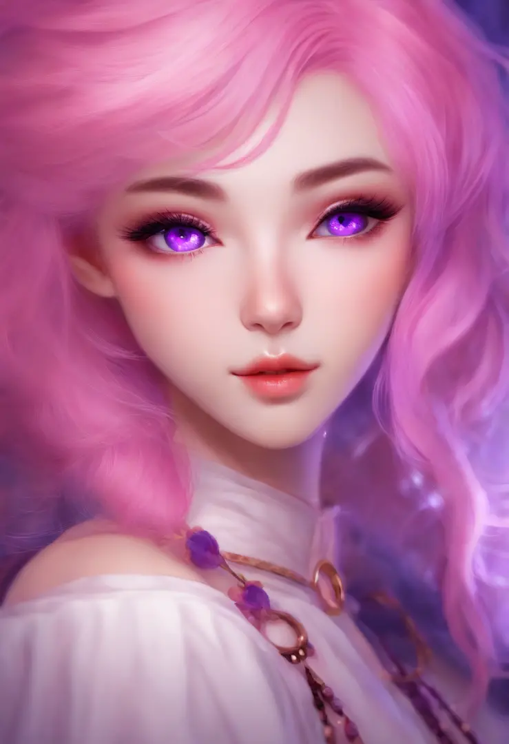 Yae Miko, Pink hair, Purple eyes, Shimoo Art Style