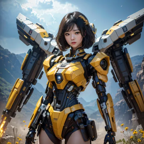 ((ultra real detailed.mecha-girl) (Masterpiece, Top quality, Best quality, offcial art, Beauty and aesthetics: 1.2), Very detail...