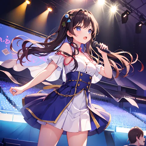 A 17-year-old high school girl、During her idol debut concert、Draw a moment of enthusiasm。The hall of the stage is illuminated by...