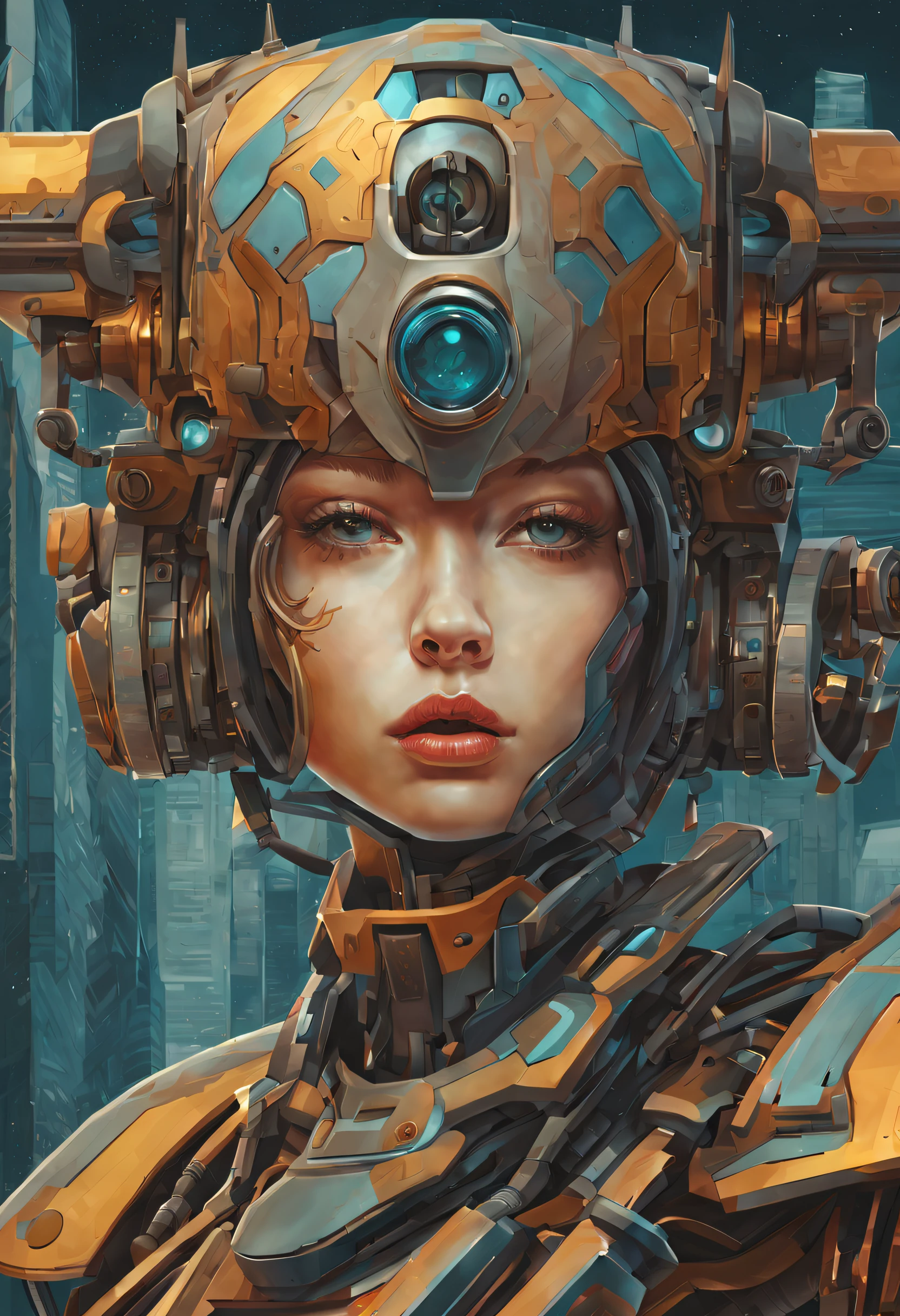 Complex illustrations in surrealist art style，mecha-girl， - SeaArt AI