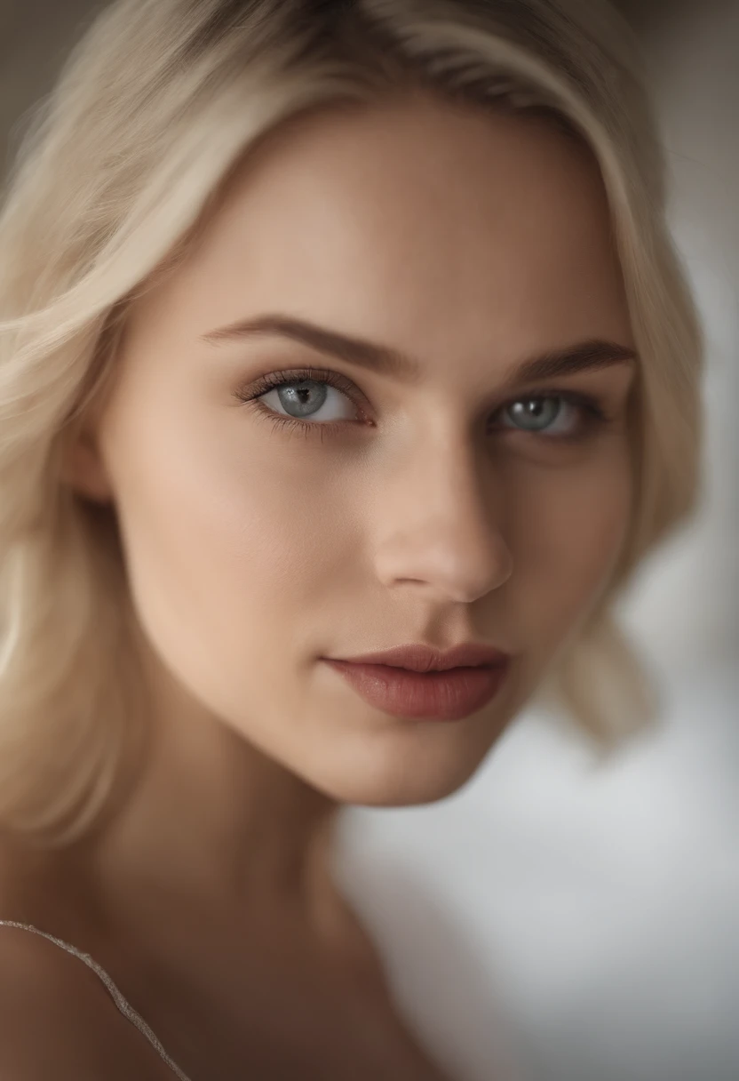 A close up of a woman with blonde hair and blue eyes - SeaArt AI