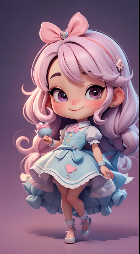 Create an 8K version of Alice's baby loli character.

Boneca Chibi Alice: Deve ficar charmoso e bonito, Preserve the iconic elements of the original character. Alice Chibi deve ter um rosto redondo com grande, olhos brilhantes, long eyelashes and rosy chee...