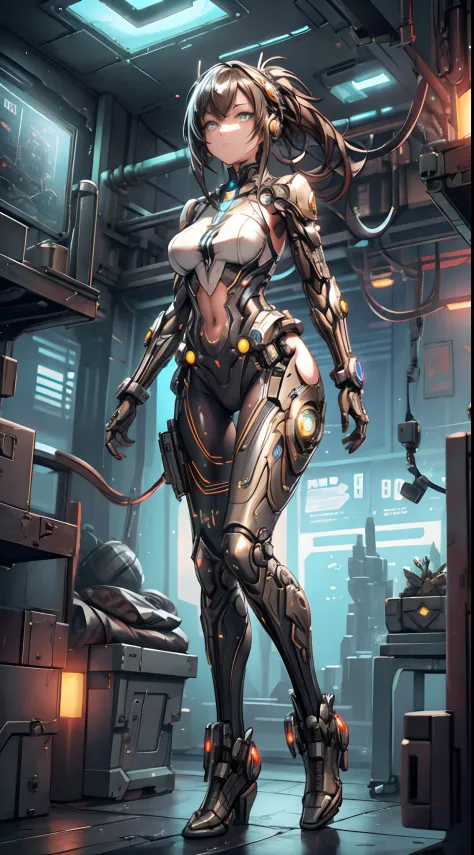The prompt for Stable Diffusion:
(best quality, high resolution, masterpiece:1.2), detailed cyborg girl, mechanical elements, fu...