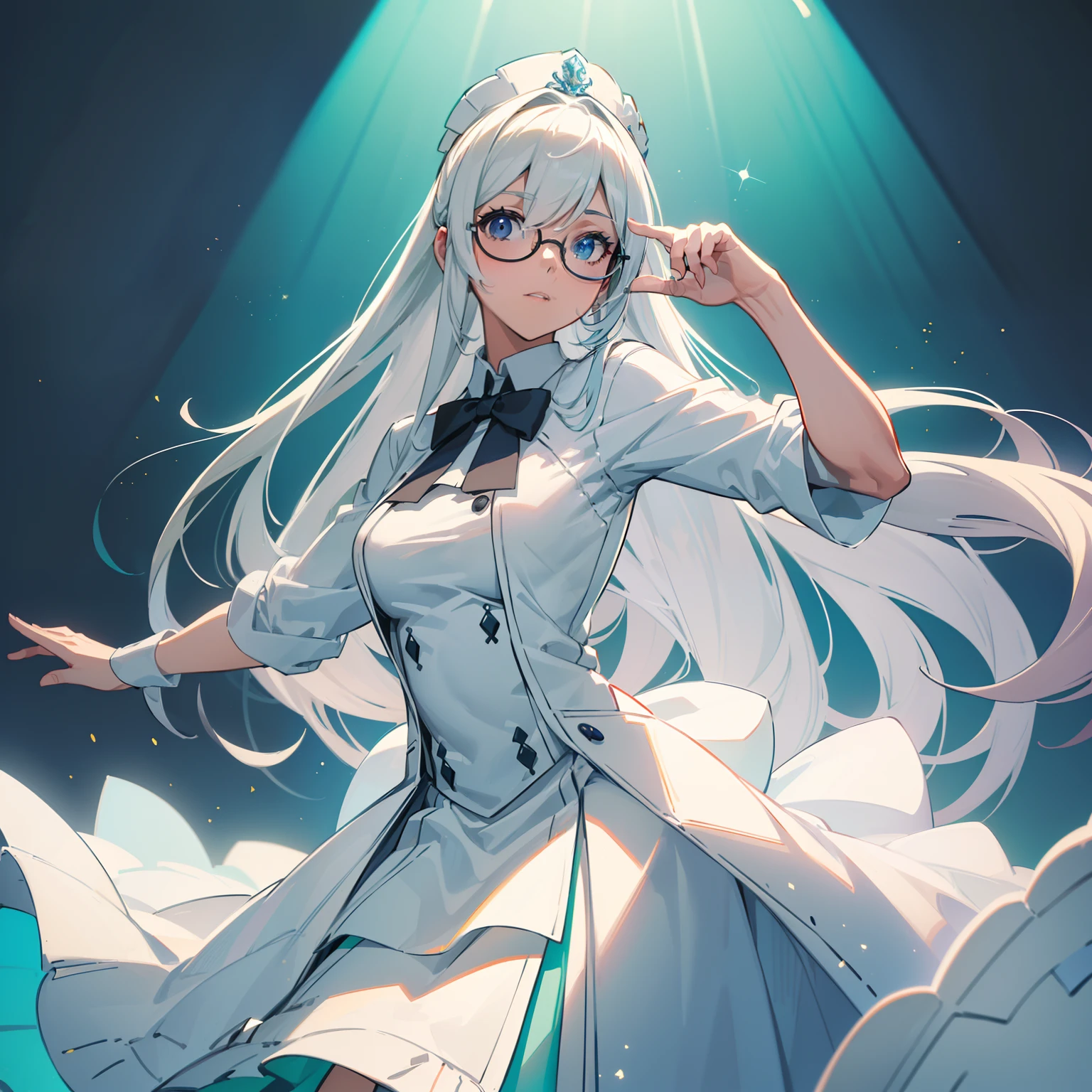 (nobleman, young white suit, white top hat, Stylish glasses, holding cane face, tax poses, Looking Sideways), (soft lighting), (style of cartoon:1.1), (best quality, high resolution), (アニメ), (Colouring, swirly vibrant colors), (studio lighting:1.2)