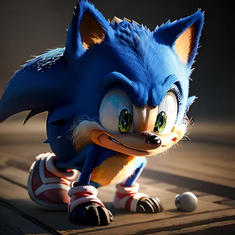 Hyper realistic baby sonic the hedgehog