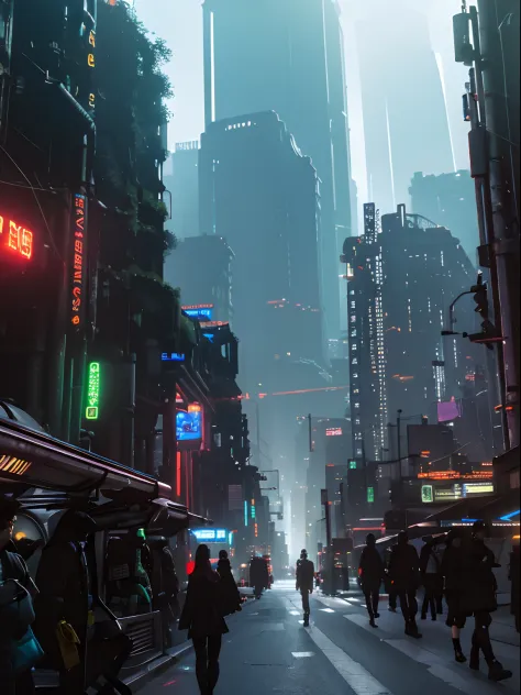 Ultra hyper realistic, 8k quality, "In a sprawling, neon-drenched metropolis of the not-so-distant future, where technology and artificial intelligence reign supreme, and where towering skyscrapers cast long shadows over gritty alleyways, paint a vivid pic...