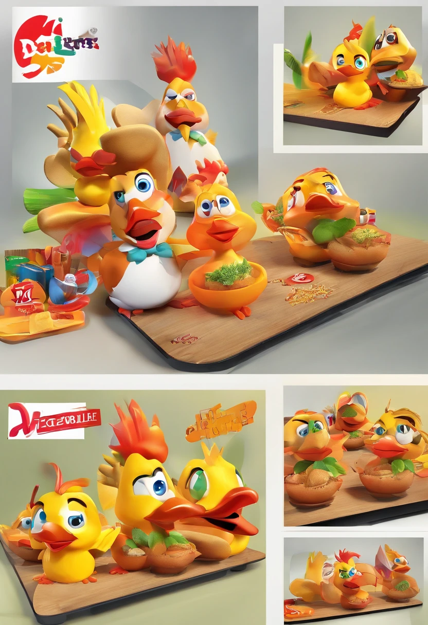 A close up of a bunch of different pictures of a chicken - SeaArt AI