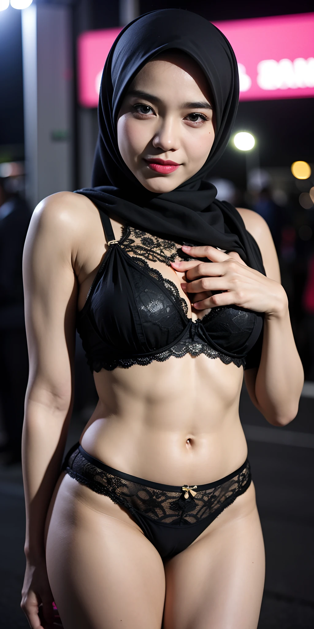 1 matured malay girl in hijab wear wet lace bra and panties, kuala