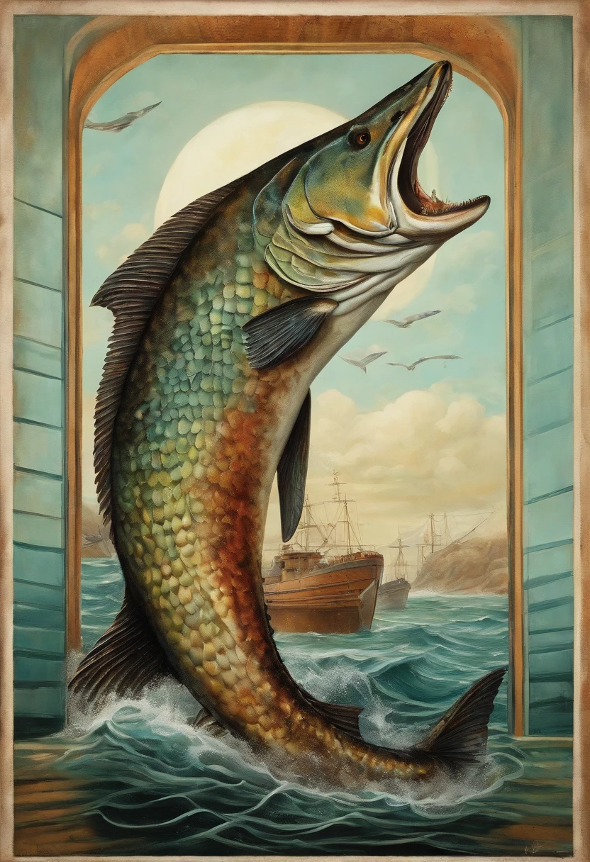 Mullet Distinct mullet characteristics Deep-sea pollution Radioactive waste Ecosystem collapse Broken food chain Unnatural color Corroded rind Bright warning colors Rethinking our behavior Striking visual metaphors Missing fins